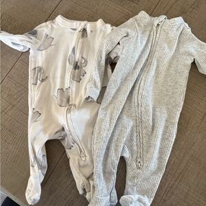 Old Navy Cream and Gray Kids One Pieces